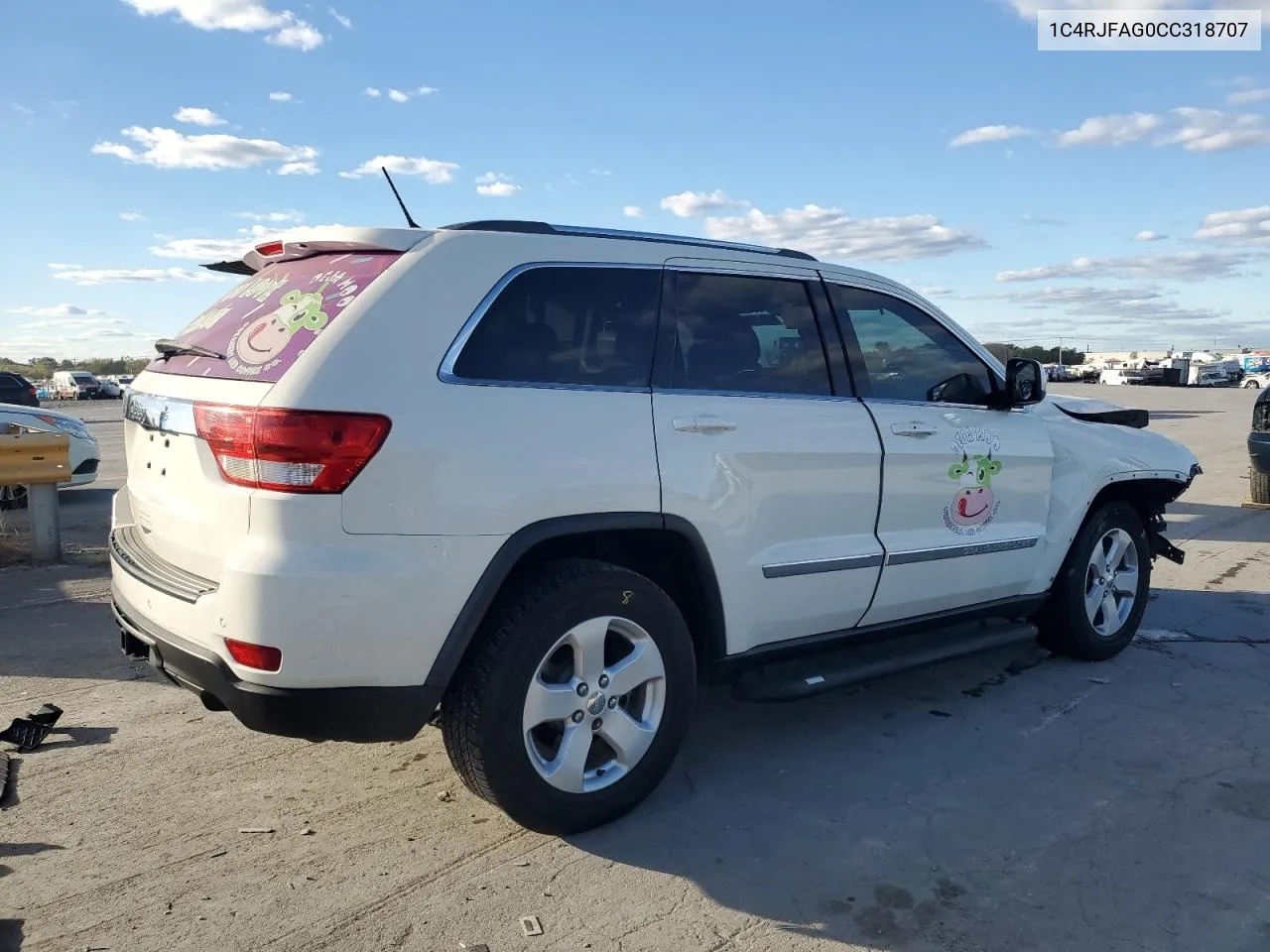 2012 Jeep Grand Cherokee Laredo VIN: 1C4RJFAG0CC318707 Lot: 76471064