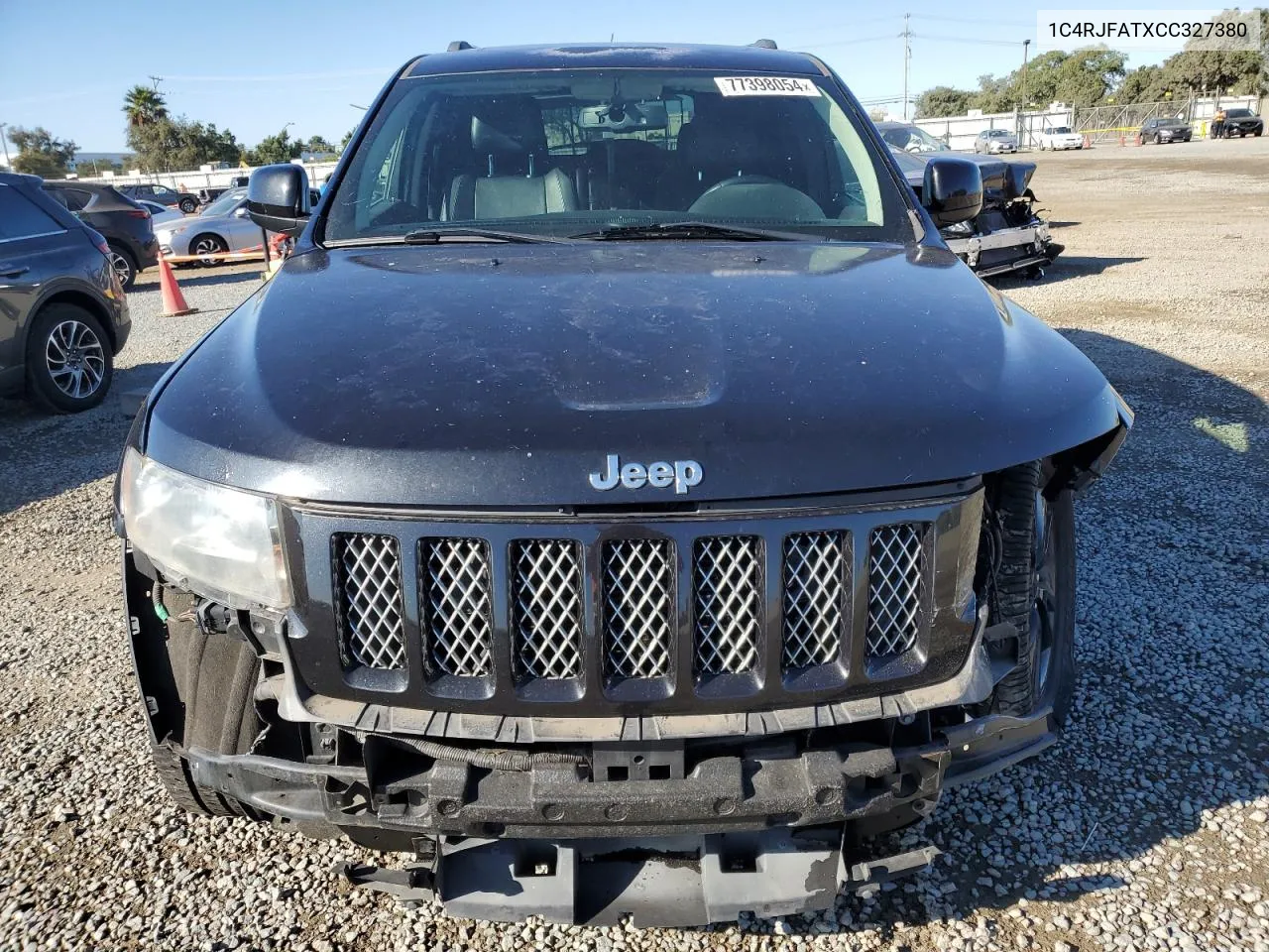 2012 Jeep Grand Cherokee Laredo VIN: 1C4RJFATXCC327380 Lot: 77398054