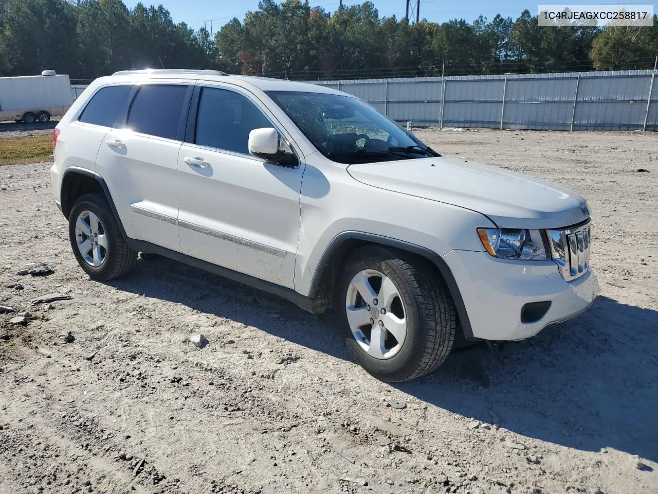 2012 Jeep Grand Cherokee Laredo VIN: 1C4RJEAGXCC258817 Lot: 78237844