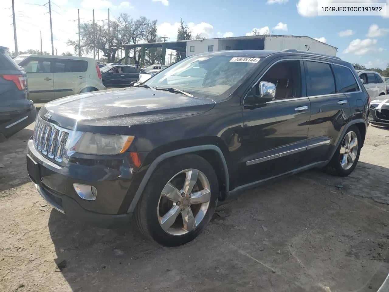 2012 Jeep Grand Cherokee Overland VIN: 1C4RJFCT0CC191922 Lot: 78648144