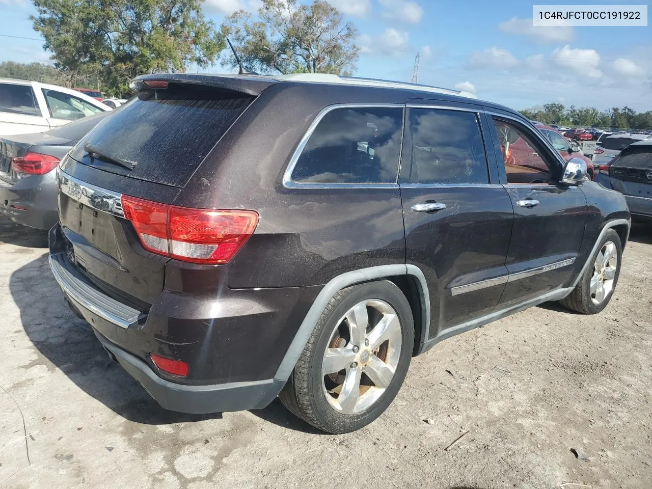 2012 Jeep Grand Cherokee Overland VIN: 1C4RJFCT0CC191922 Lot: 78648144