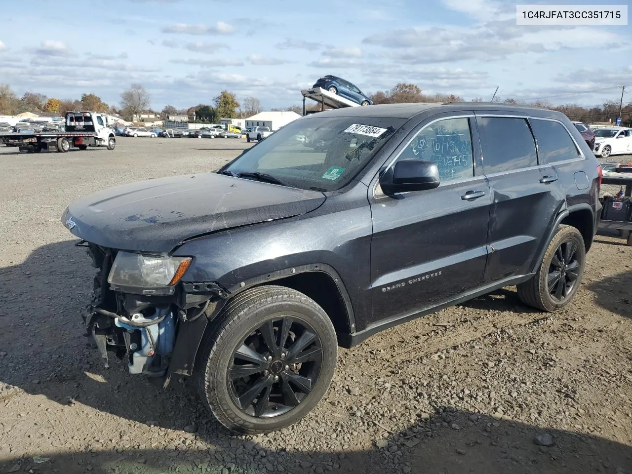 2012 Jeep Grand Cherokee Laredo VIN: 1C4RJFAT3CC351715 Lot: 79173884