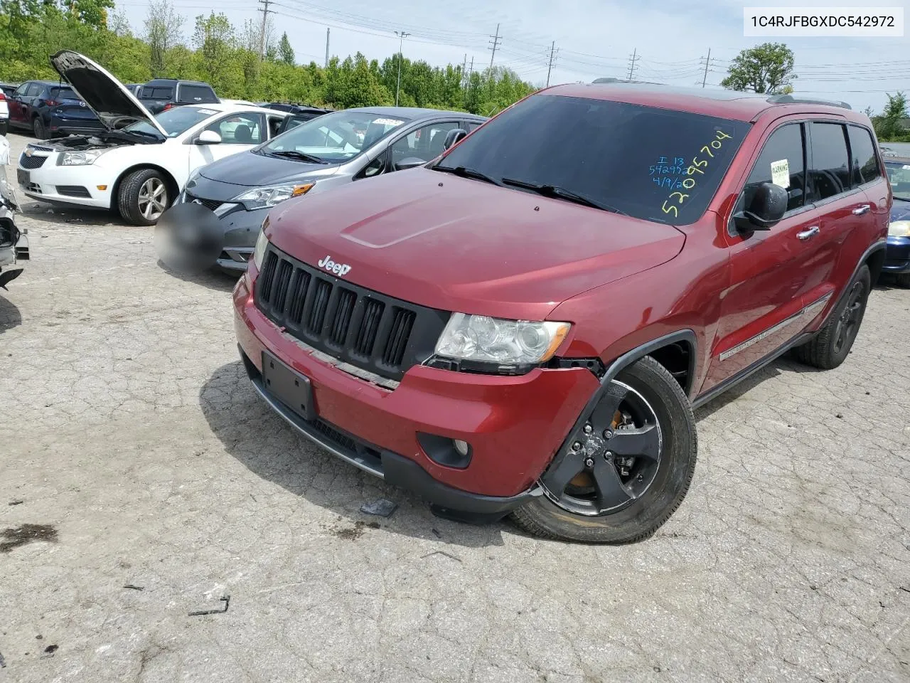 2013 Jeep Grand Cherokee Limited VIN: 1C4RJFBGXDC542972 Lot: 52095704