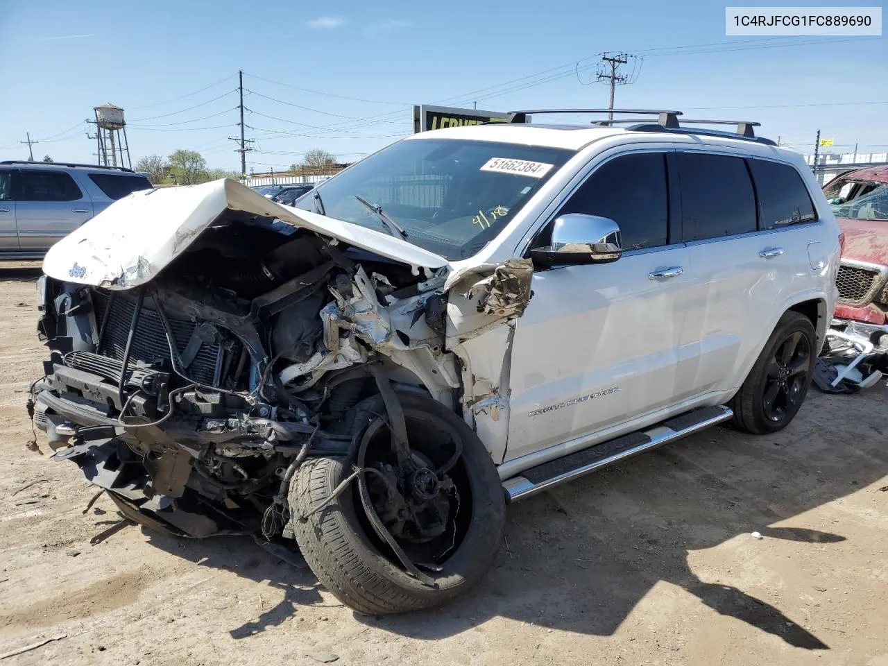 2014 Jeep Grand Cherokee Overland VIN: 1C4RJFCG1FC889690 Lot: 51662384