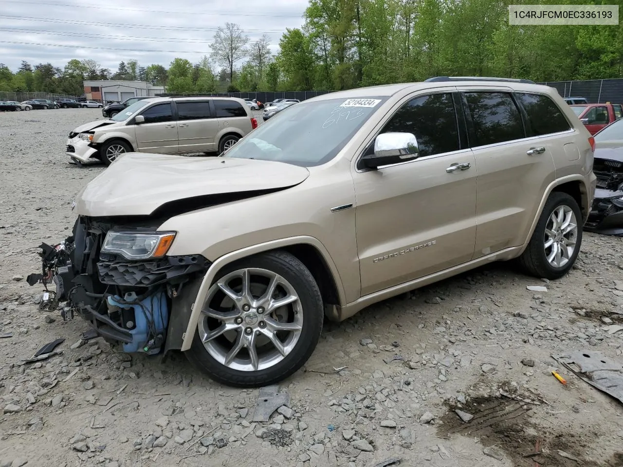 2014 Jeep Grand Cherokee Overland VIN: 1C4RJFCM0EC336193 Lot: 52184334