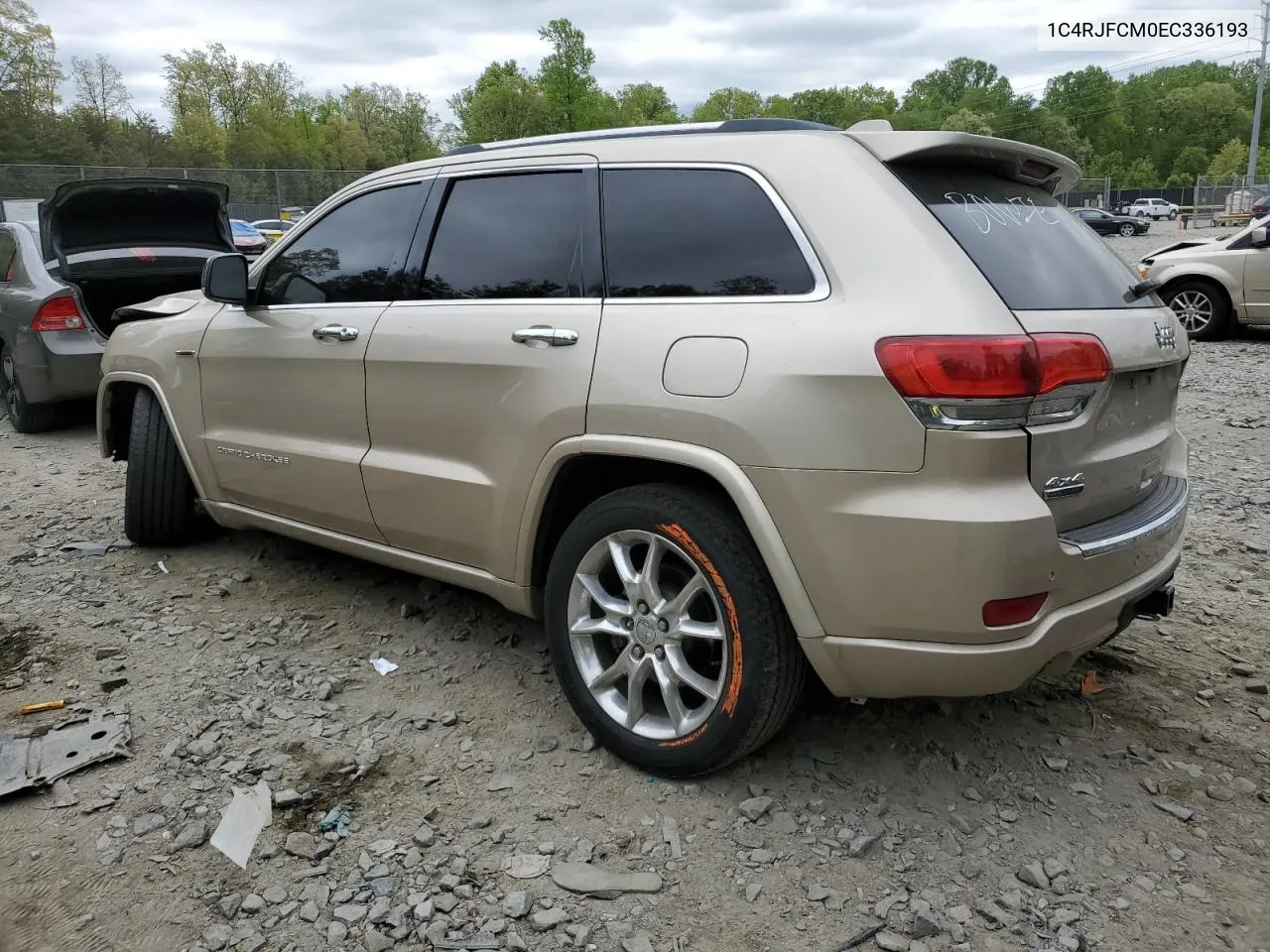 2014 Jeep Grand Cherokee Overland VIN: 1C4RJFCM0EC336193 Lot: 52184334