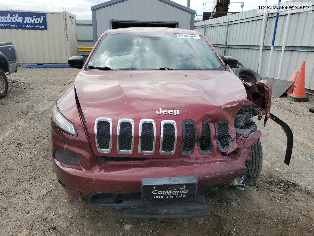 2014 Jeep Cherokee Sport VIN: 1C4PJMAB6EW243027 Lot: 52389884