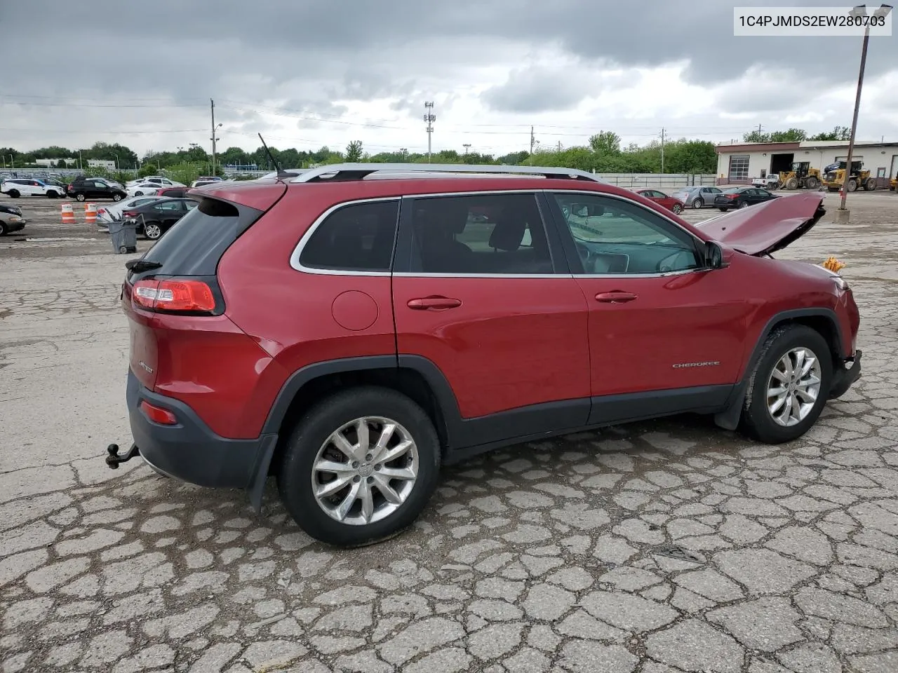 2014 Jeep Cherokee Limited VIN: 1C4PJMDS2EW280703 Lot: 54442794