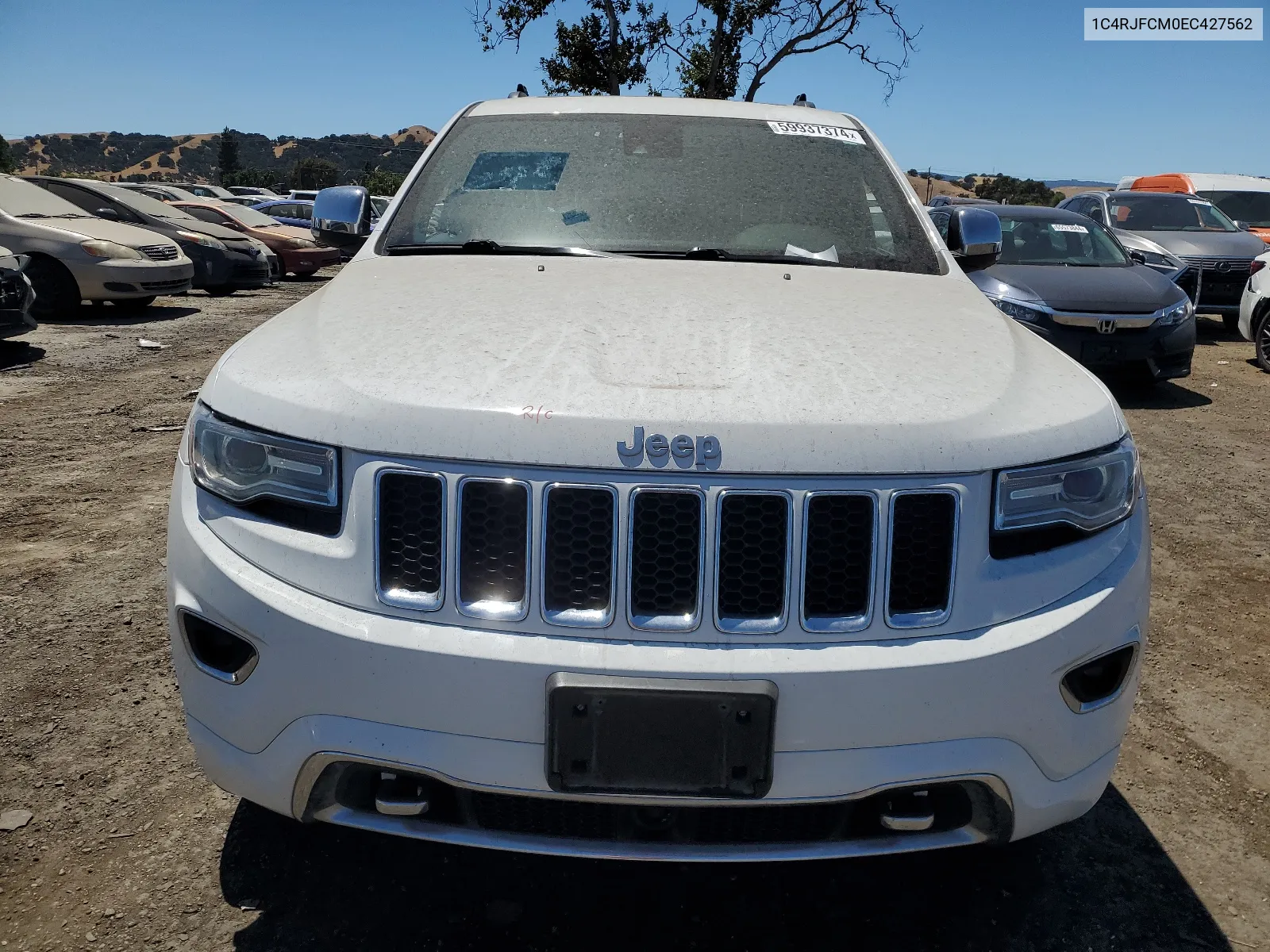 2014 Jeep Grand Cherokee Overland VIN: 1C4RJFCM0EC427562 Lot: 59937374