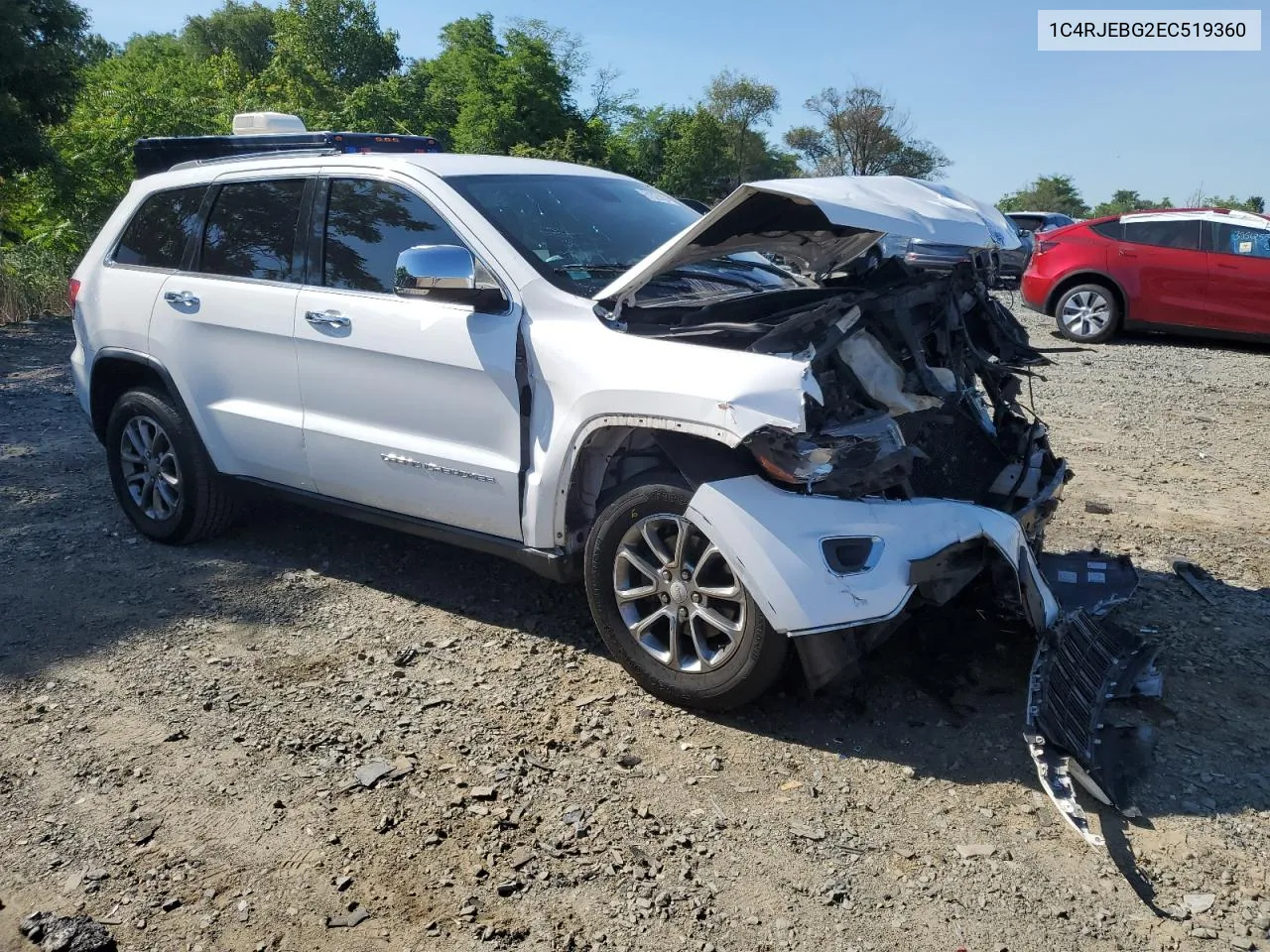 2014 Jeep Grand Cherokee Limited VIN: 1C4RJEBG2EC519360 Lot: 61327434