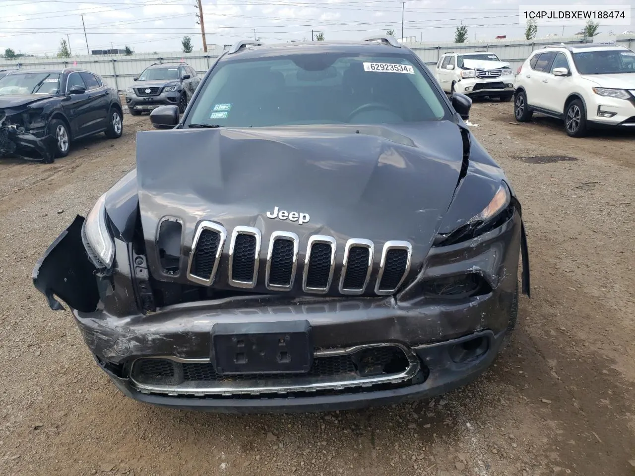 2014 Jeep Cherokee Limited VIN: 1C4PJLDBXEW188474 Lot: 62923534