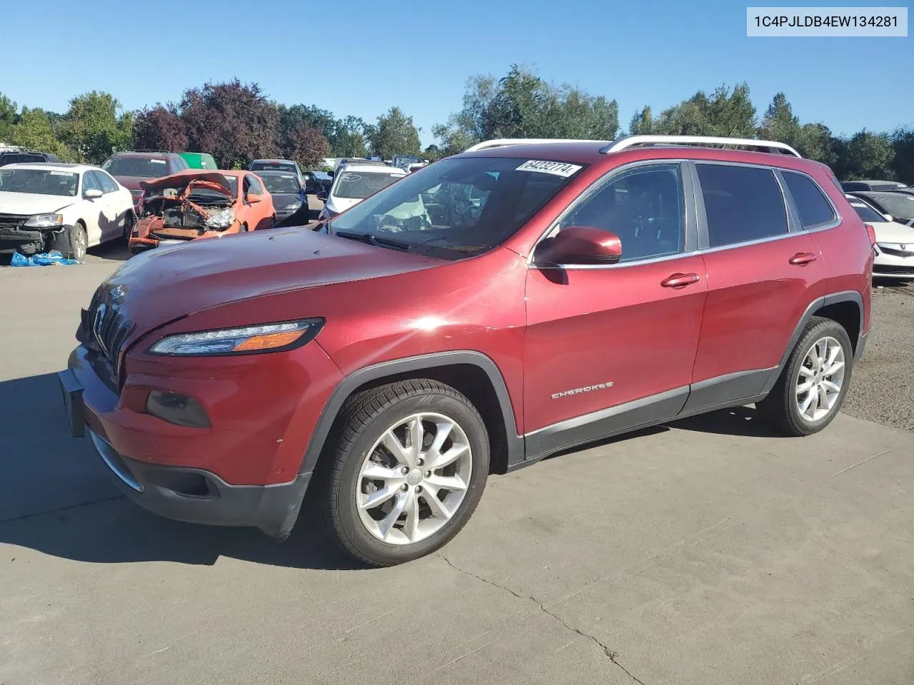 2014 Jeep Cherokee Limited VIN: 1C4PJLDB4EW134281 Lot: 64232774