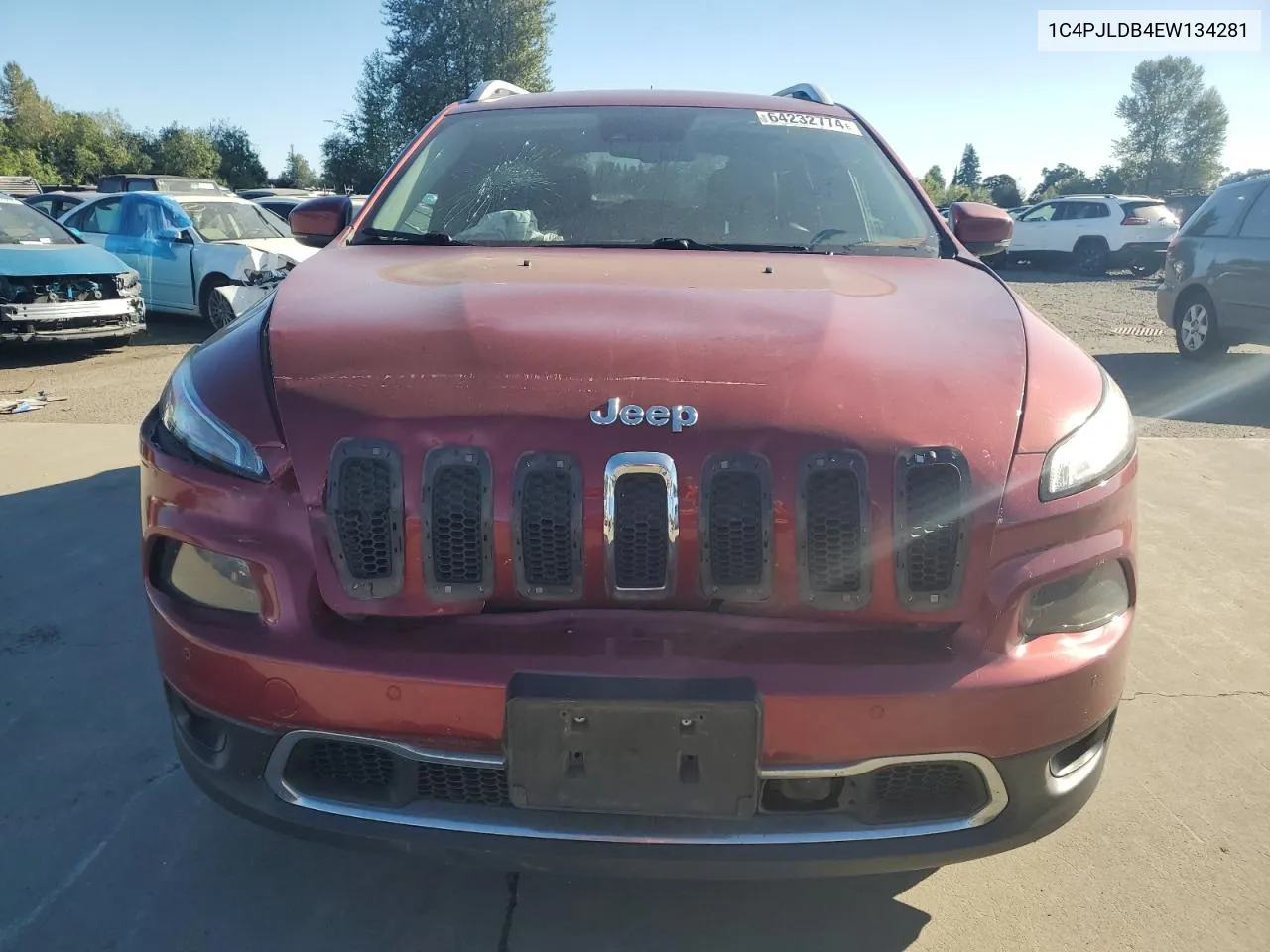 2014 Jeep Cherokee Limited VIN: 1C4PJLDB4EW134281 Lot: 64232774