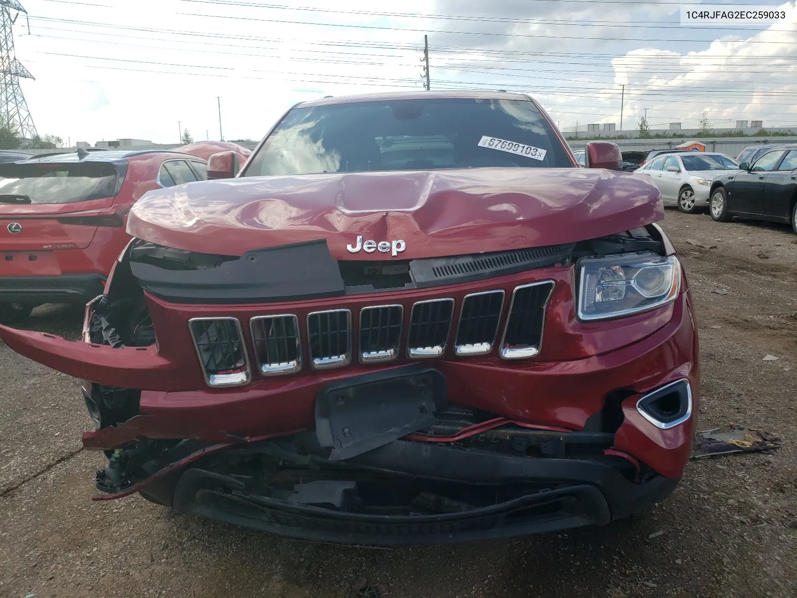 2014 Jeep Grand Cherokee Laredo VIN: 1C4RJFAG2EC259033 Lot: 64566184