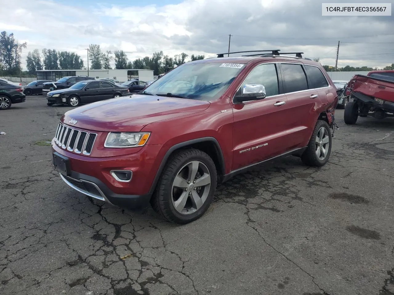 2014 Jeep Grand Cherokee Limited VIN: 1C4RJFBT4EC356567 Lot: 71070354