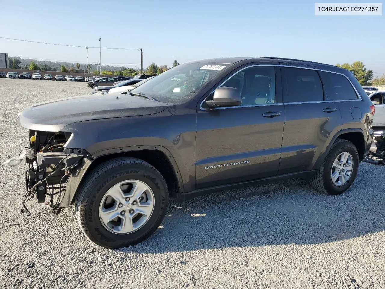 2014 Jeep Grand Cherokee Laredo VIN: 1C4RJEAG1EC274357 Lot: 71757344