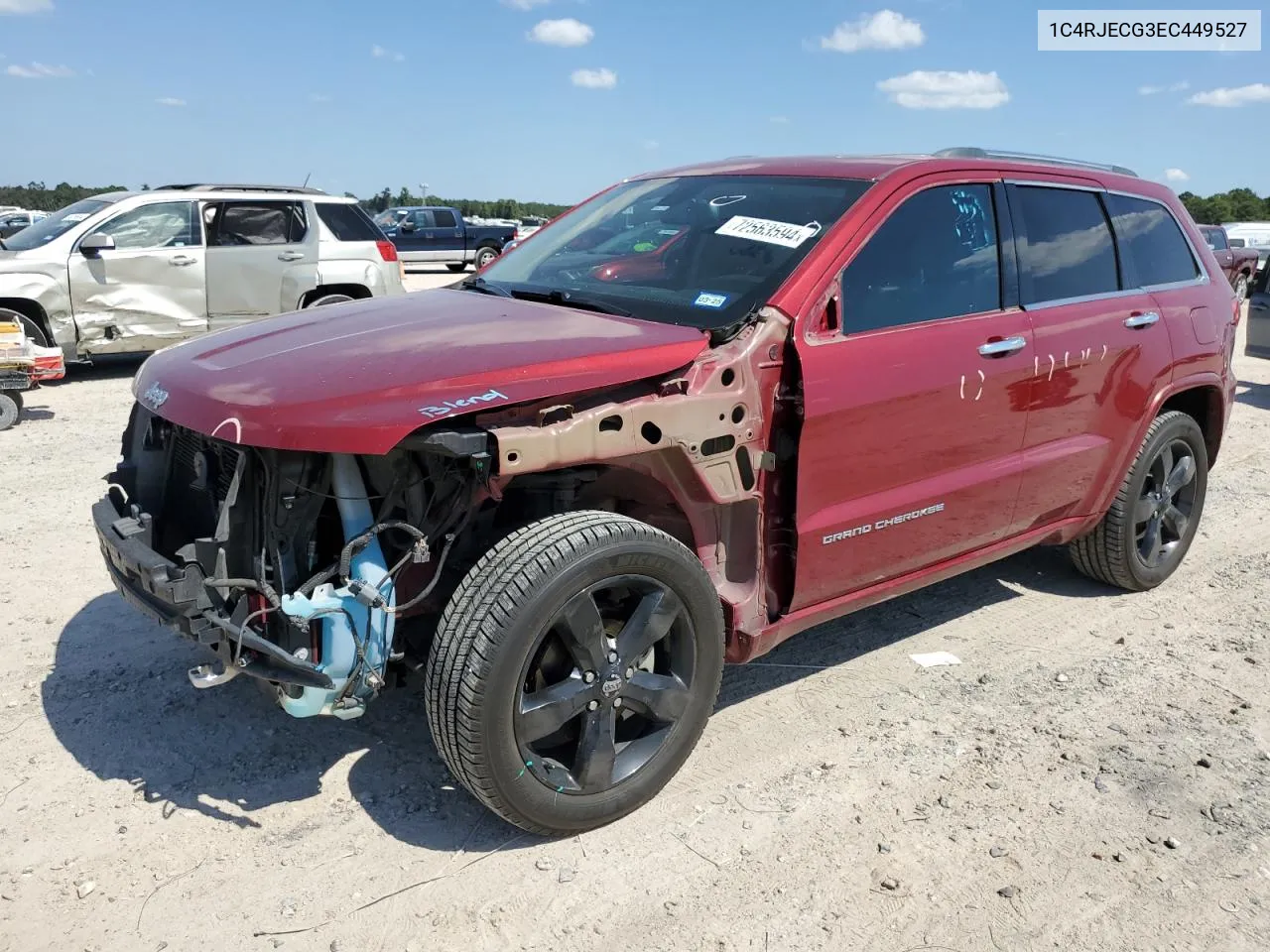 2014 Jeep Grand Cherokee Overland VIN: 1C4RJECG3EC449527 Lot: 72563594