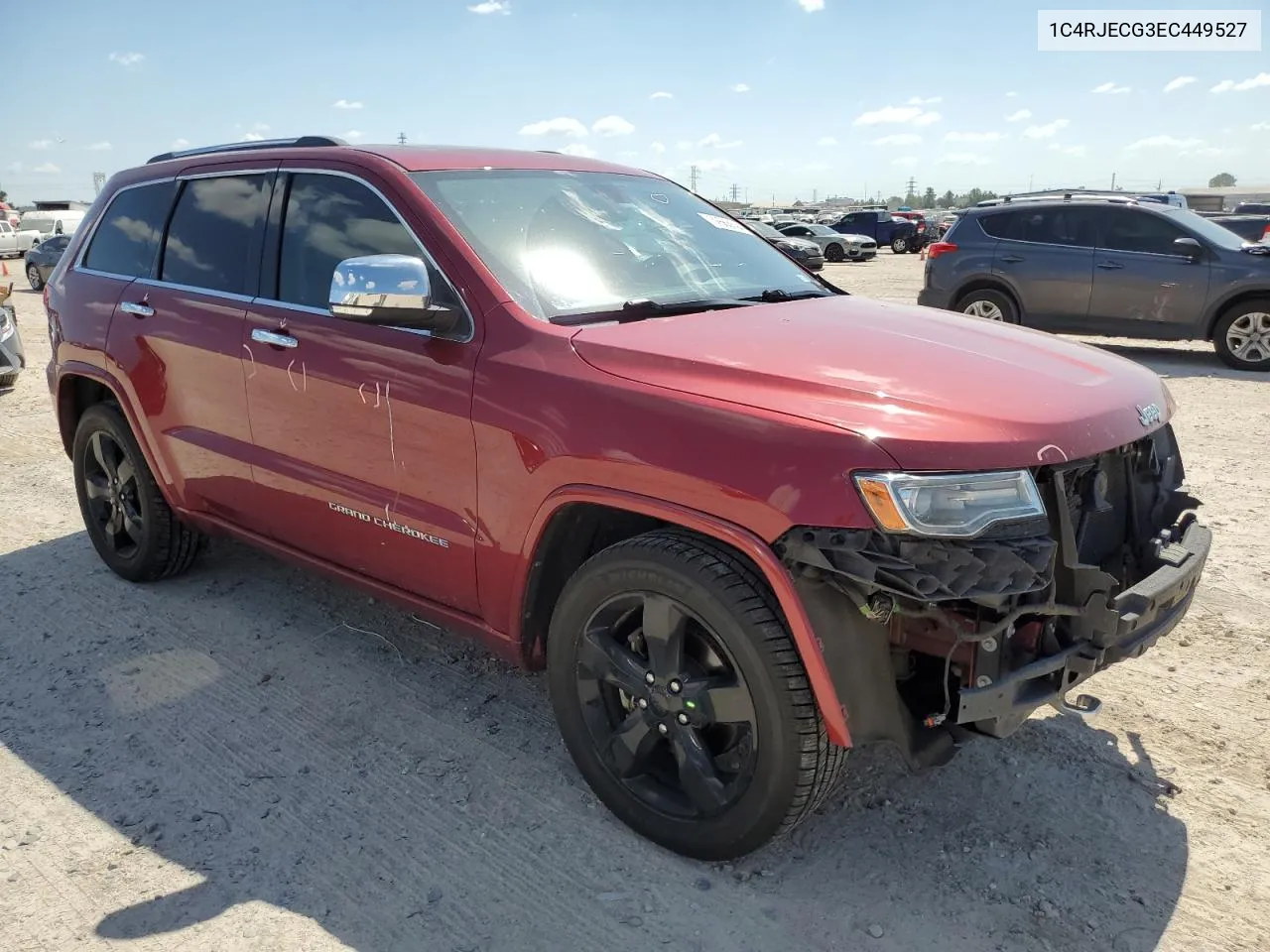 2014 Jeep Grand Cherokee Overland VIN: 1C4RJECG3EC449527 Lot: 72563594