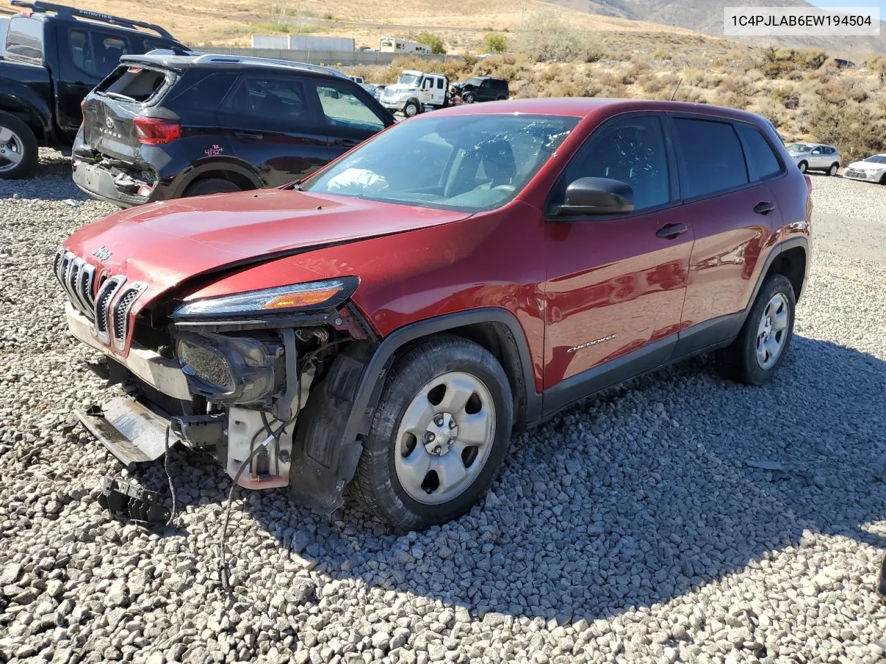 2014 Jeep Cherokee Sport VIN: 1C4PJLAB6EW194504 Lot: 72581764