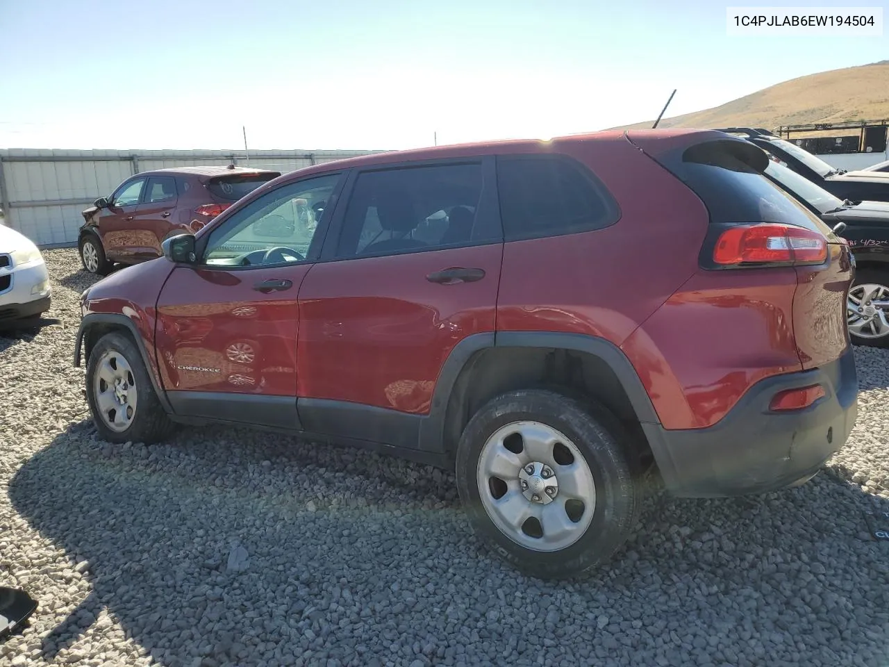 2014 Jeep Cherokee Sport VIN: 1C4PJLAB6EW194504 Lot: 72581764