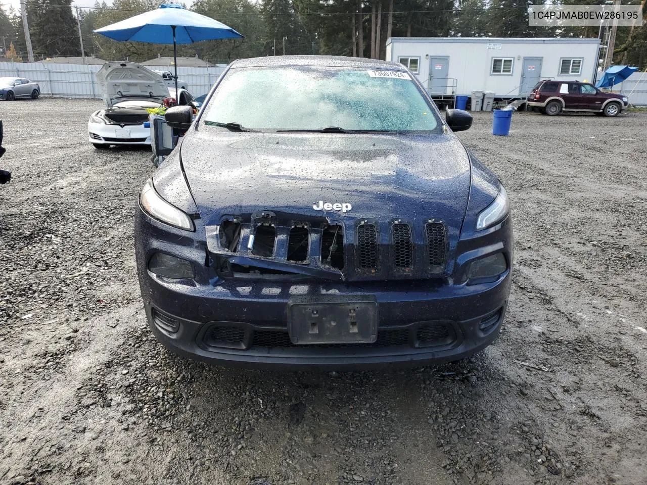 2014 Jeep Cherokee Sport VIN: 1C4PJMAB0EW286195 Lot: 73607924