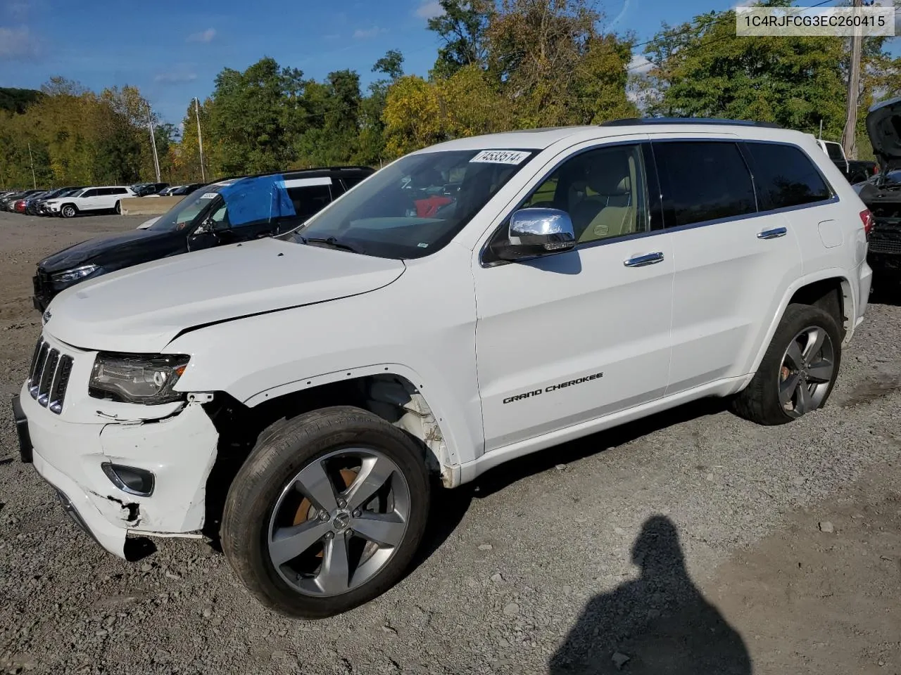 2014 Jeep Grand Cherokee Overland VIN: 1C4RJFCG3EC260415 Lot: 74533514