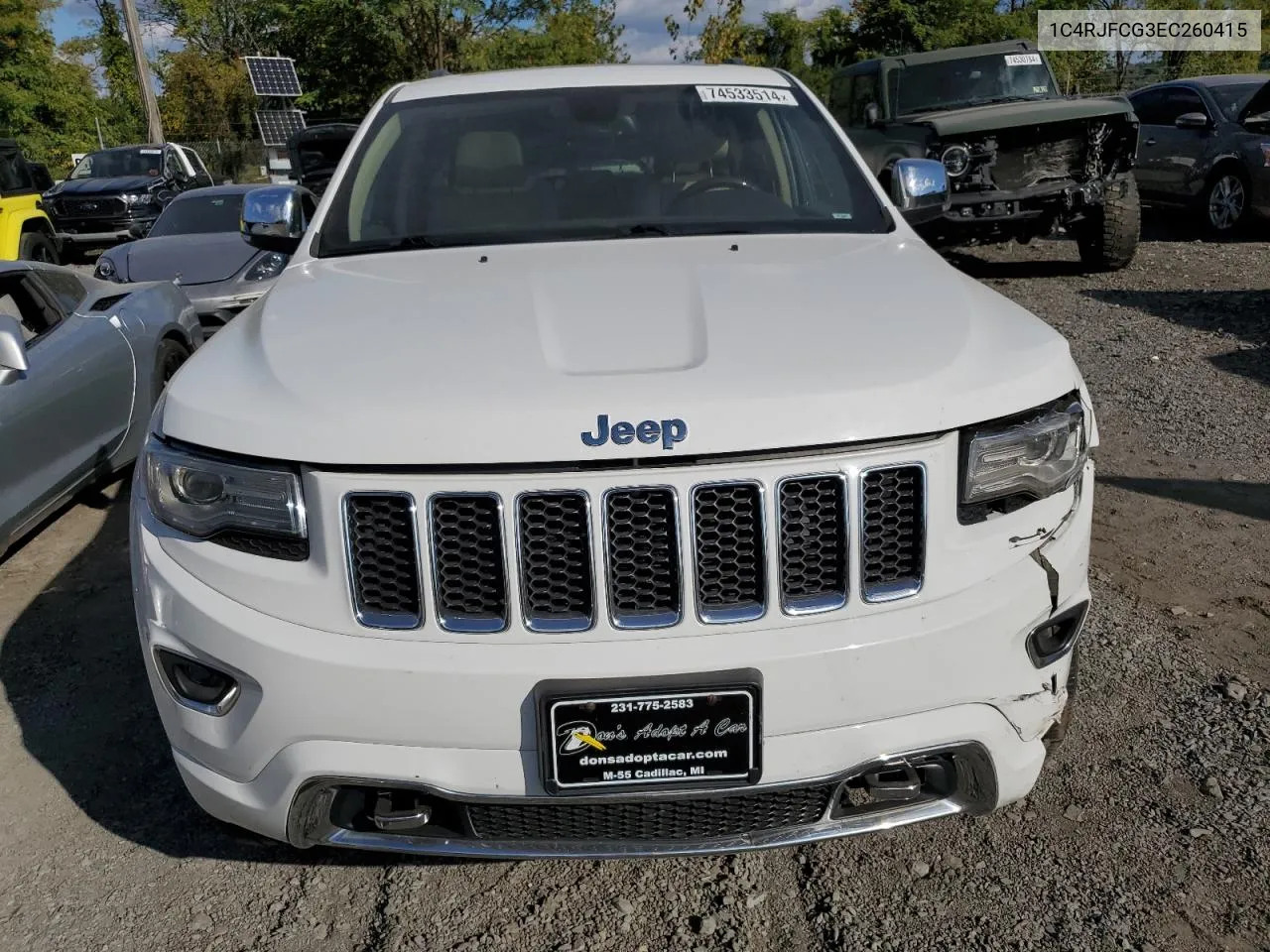 2014 Jeep Grand Cherokee Overland VIN: 1C4RJFCG3EC260415 Lot: 74533514