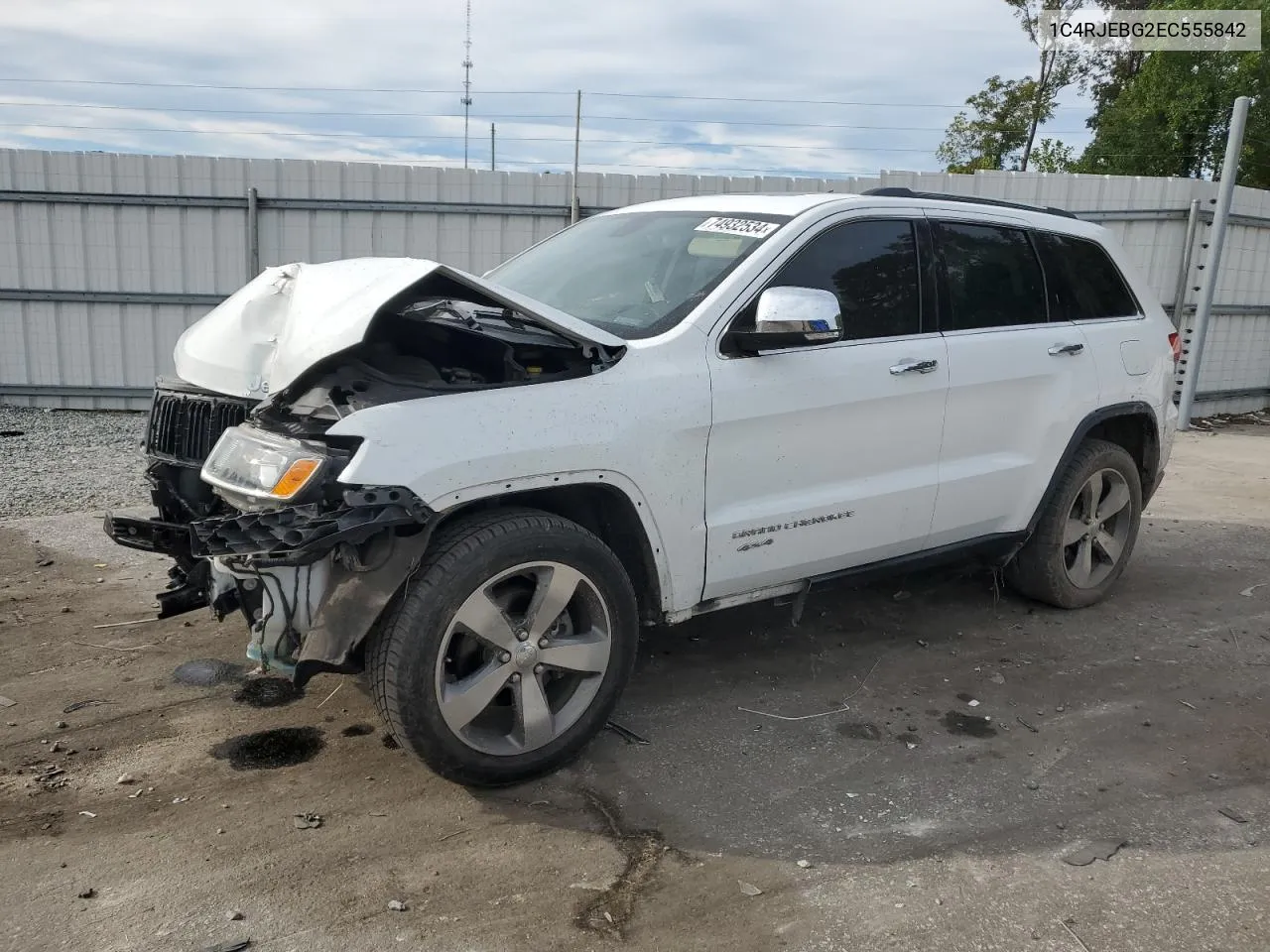 2014 Jeep Grand Cherokee Limited VIN: 1C4RJEBG2EC555842 Lot: 74932534