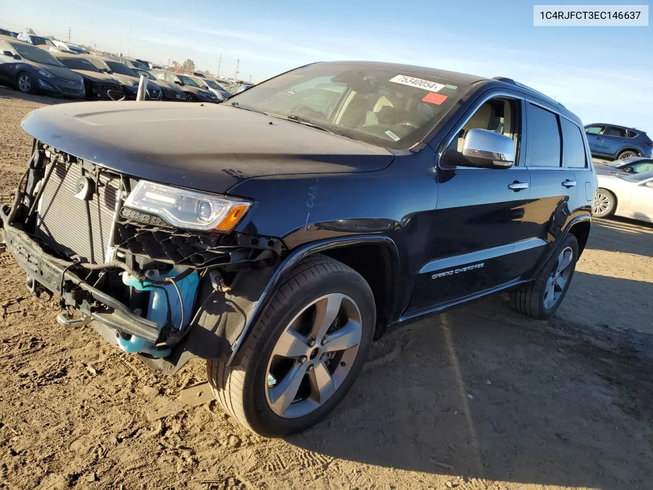 2014 Jeep Grand Cherokee Overland VIN: 1C4RJFCT3EC146637 Lot: 75340054