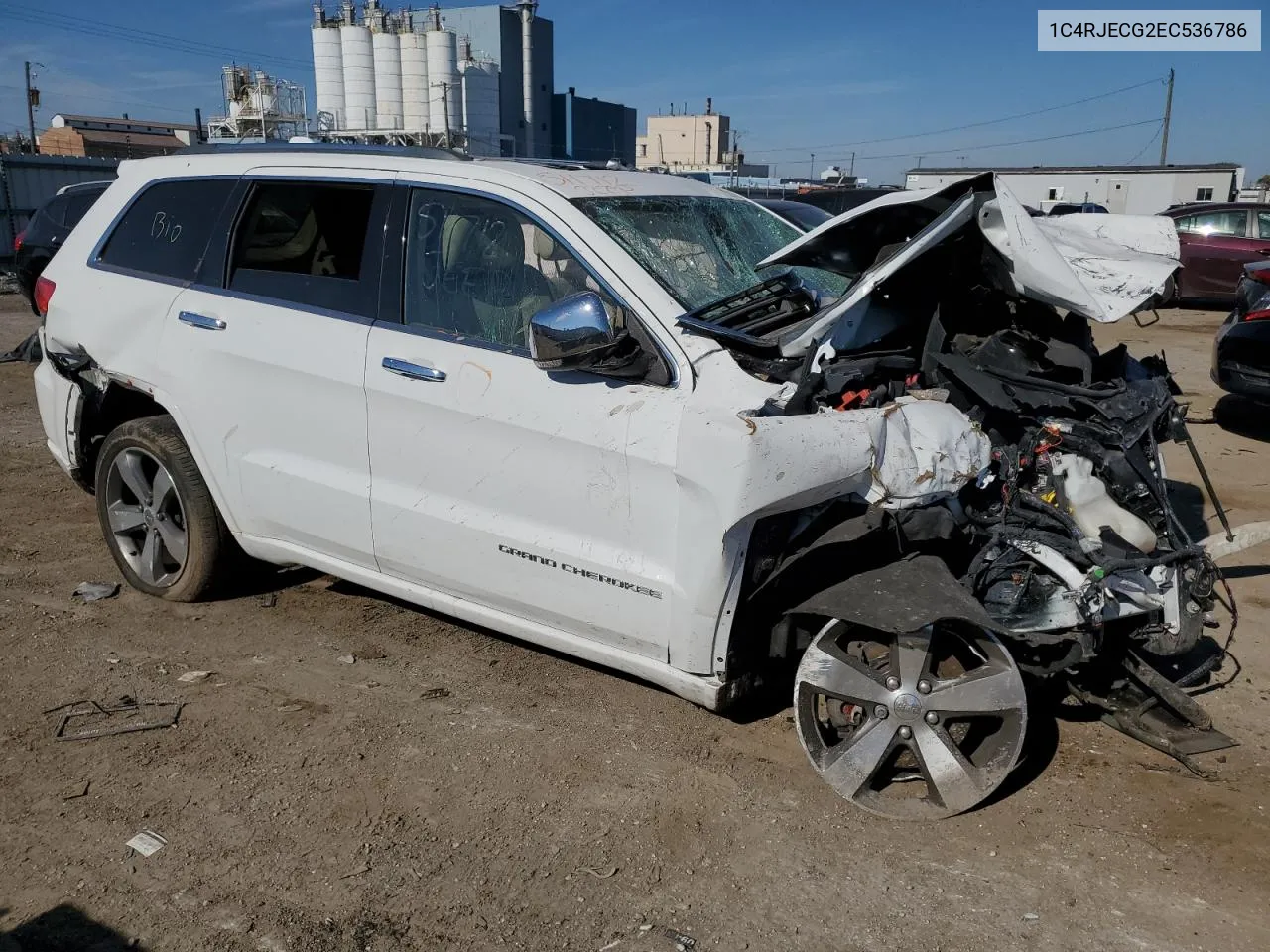 2014 Jeep Grand Cherokee Overland VIN: 1C4RJECG2EC536786 Lot: 76014774