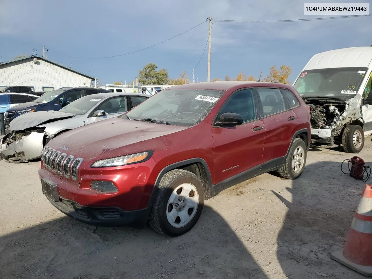 2014 Jeep Cherokee Sport VIN: 1C4PJMABXEW219443 Lot: 76354414