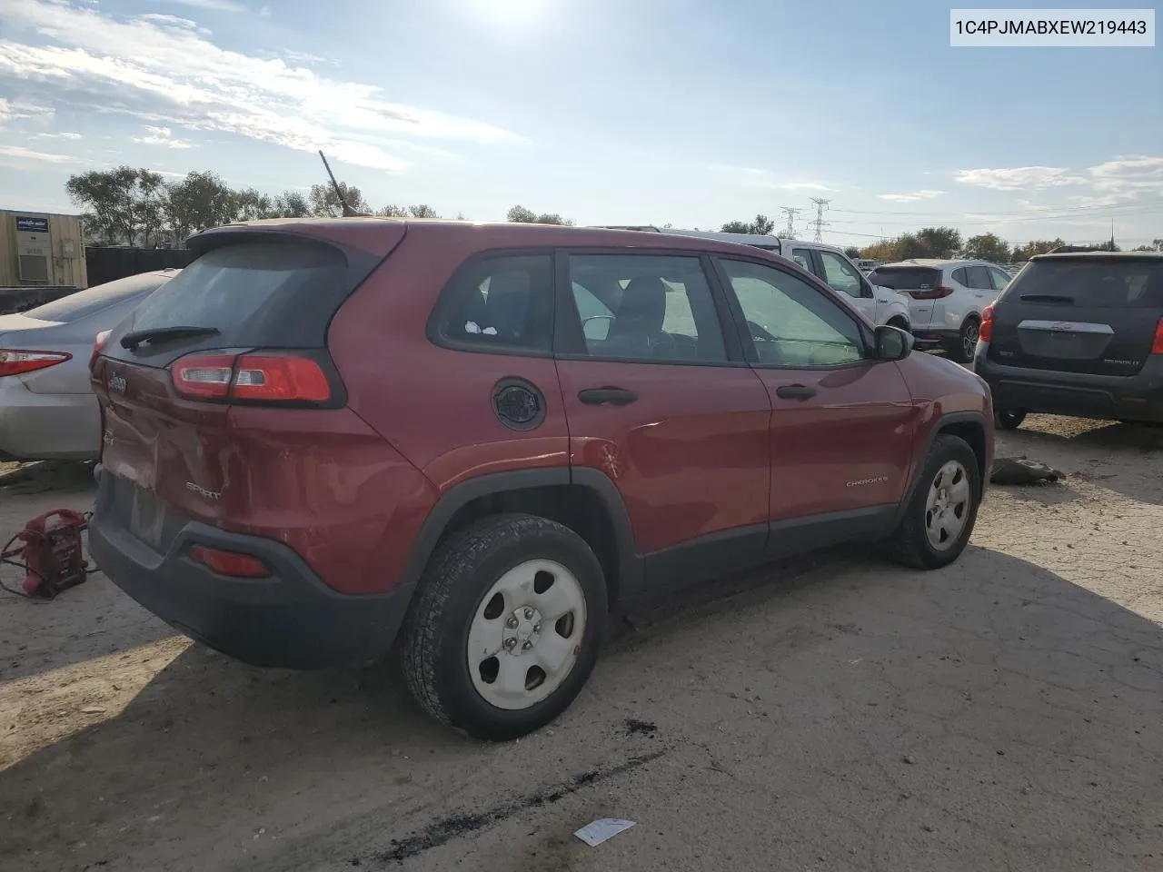 2014 Jeep Cherokee Sport VIN: 1C4PJMABXEW219443 Lot: 76354414