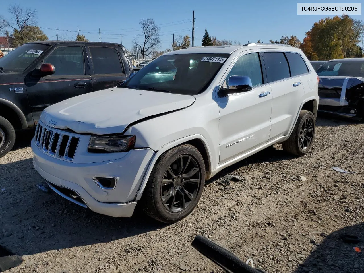 2014 Jeep Grand Cherokee Overland VIN: 1C4RJFCG5EC190206 Lot: 76547114