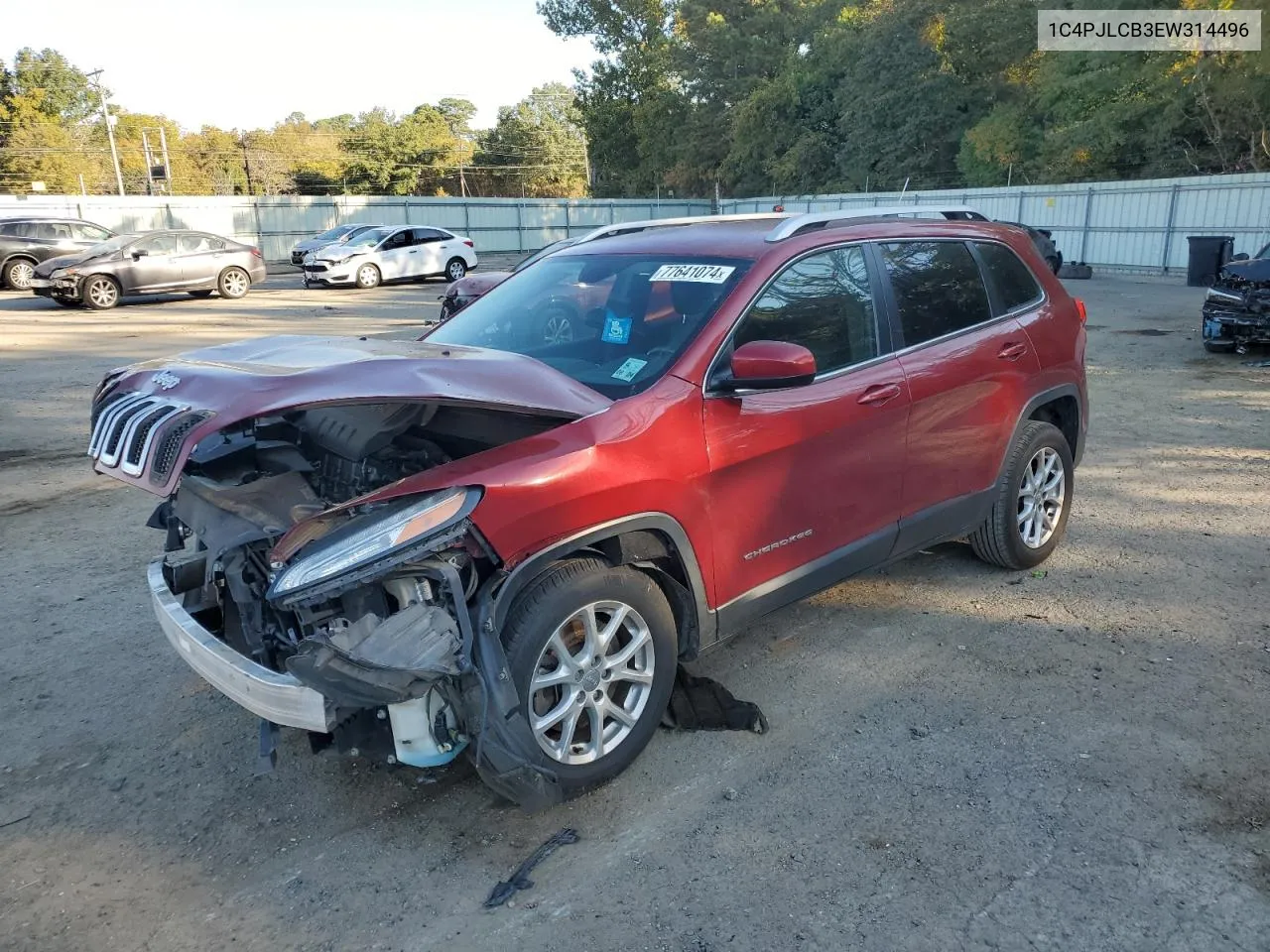 2014 Jeep Cherokee Latitude VIN: 1C4PJLCB3EW314496 Lot: 77641074