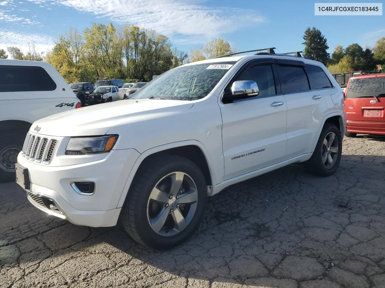 2014 Jeep Grand Cherokee Overland VIN: 1C4RJFCGXEC183445 Lot: 77912904