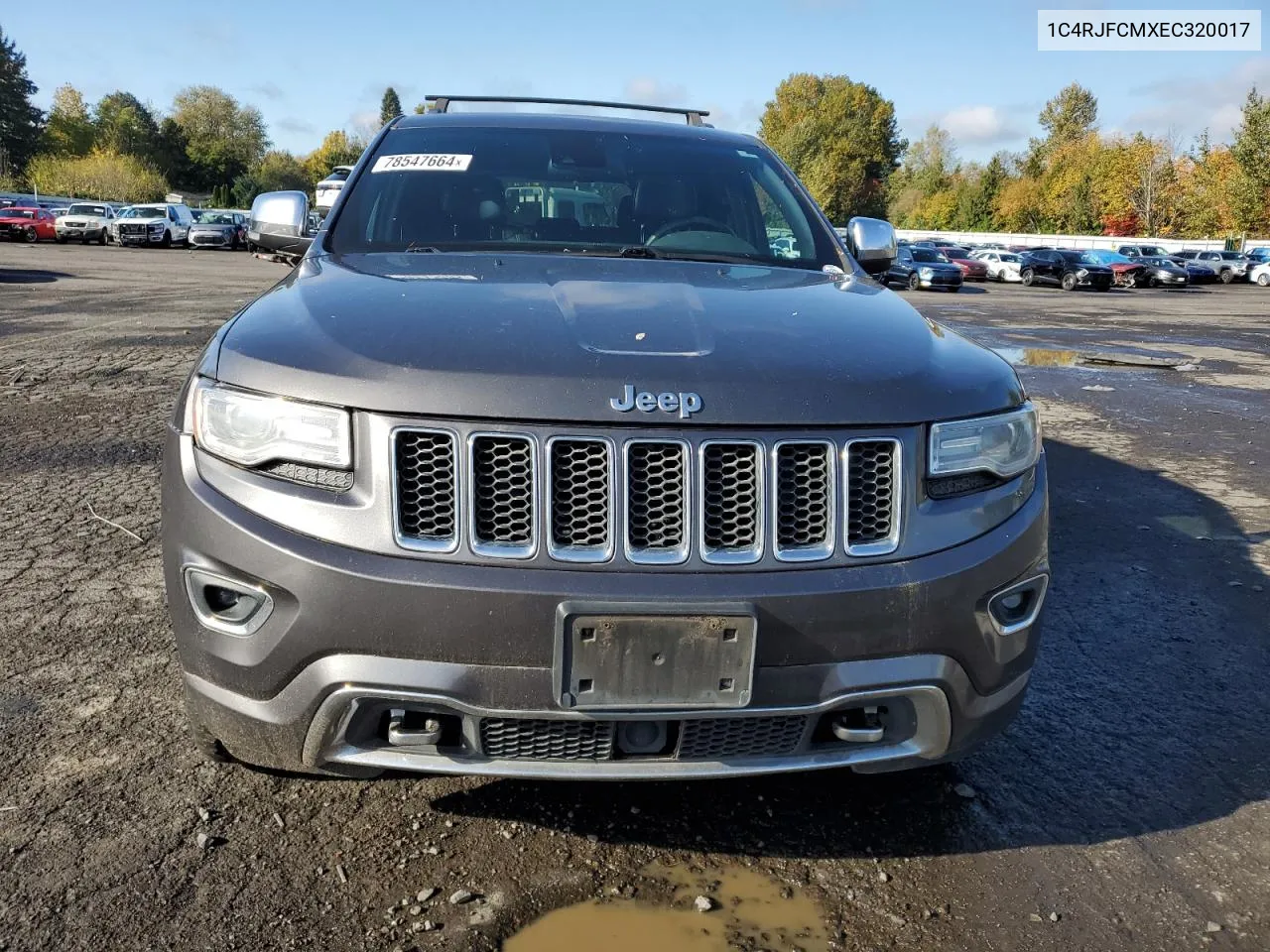 2014 Jeep Grand Cherokee Overland VIN: 1C4RJFCMXEC320017 Lot: 78547664