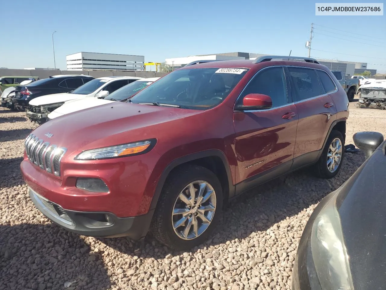 2014 Jeep Cherokee Limited VIN: 1C4PJMDB0EW237686 Lot: 80286734