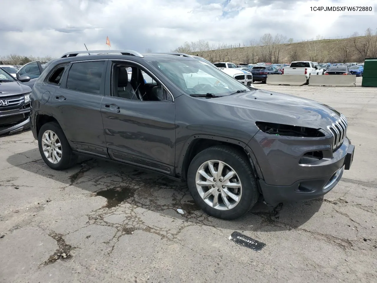 2015 Jeep Cherokee Limited VIN: 1C4PJMDSXFW672880 Lot: 50957644