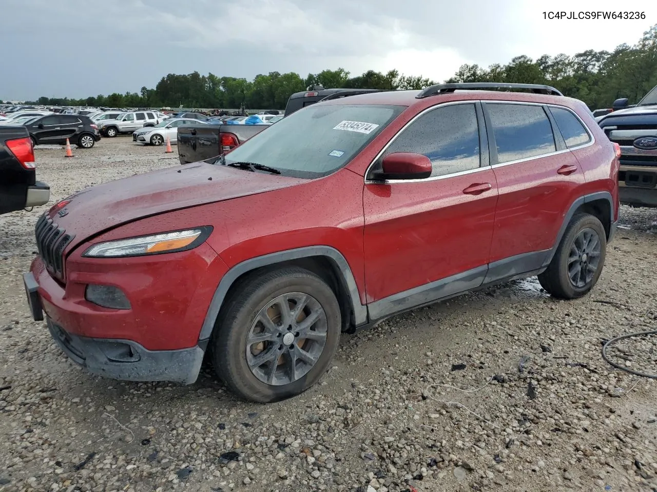 2015 Jeep Cherokee Latitude VIN: 1C4PJLCS9FW643236 Lot: 53345274