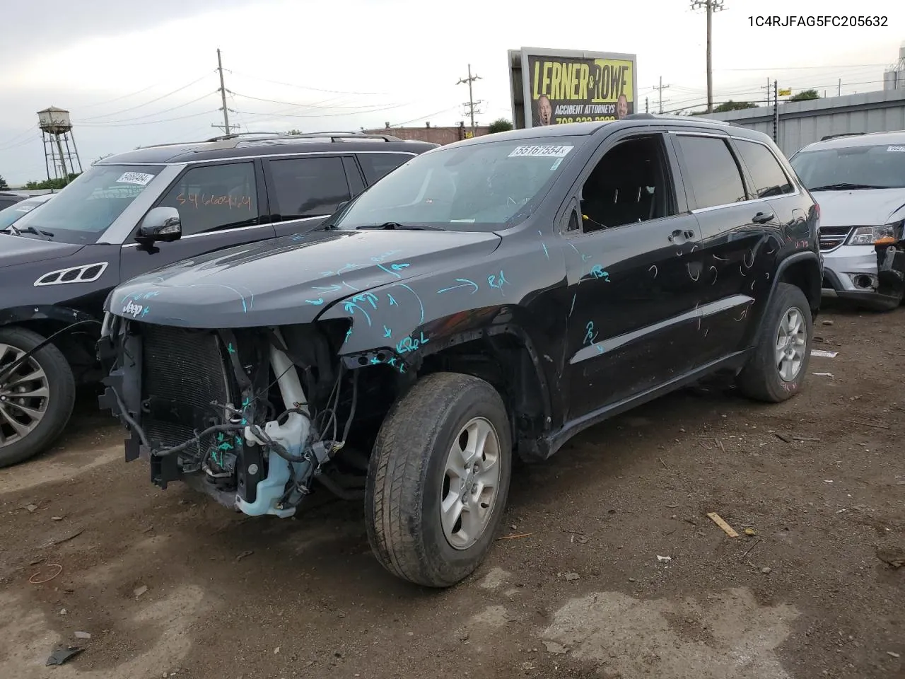 2015 Jeep Grand Cherokee Laredo VIN: 1C4RJFAG5FC205632 Lot: 55167554