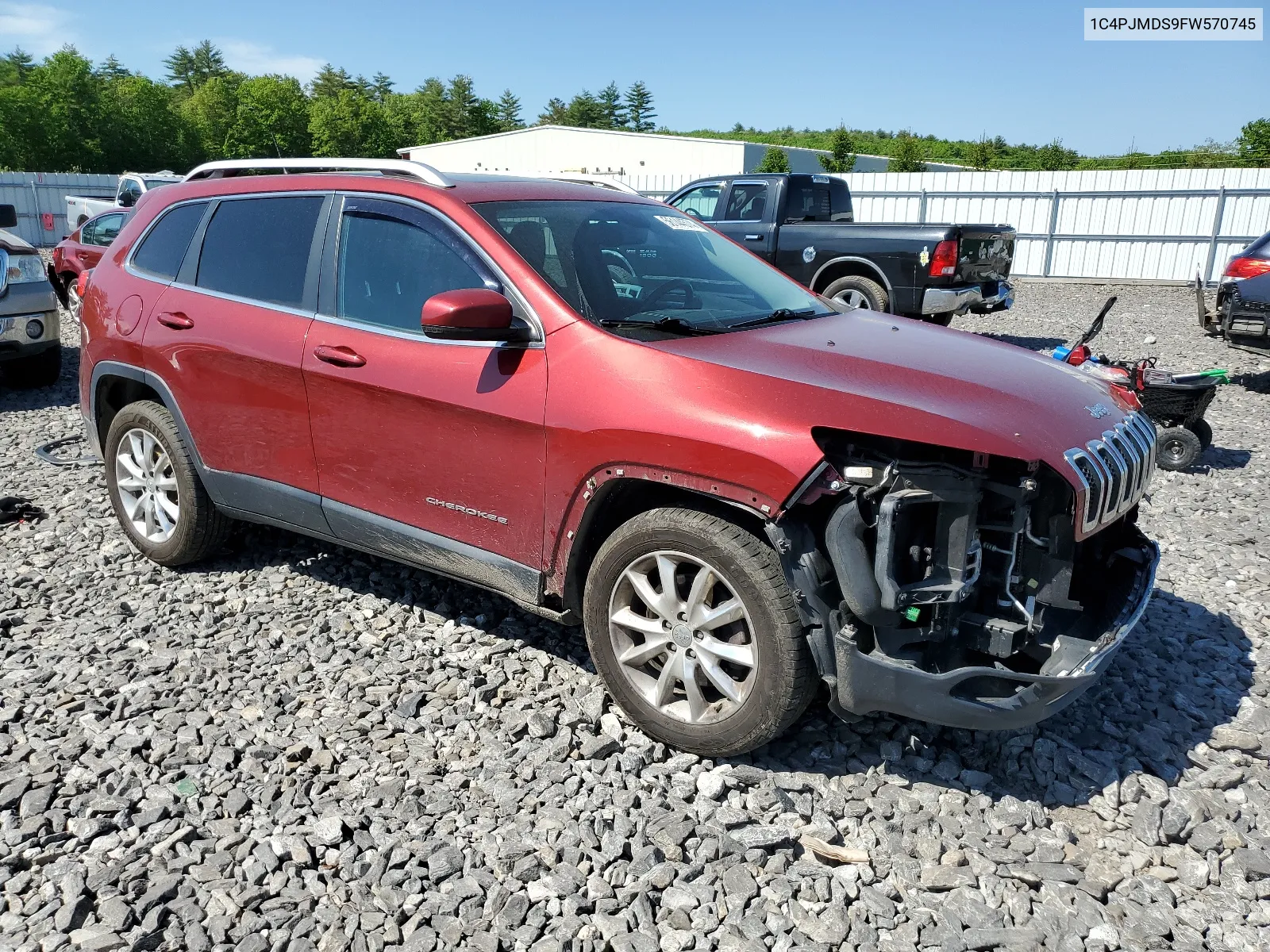 2015 Jeep Cherokee Limited VIN: 1C4PJMDS9FW570745 Lot: 56144574