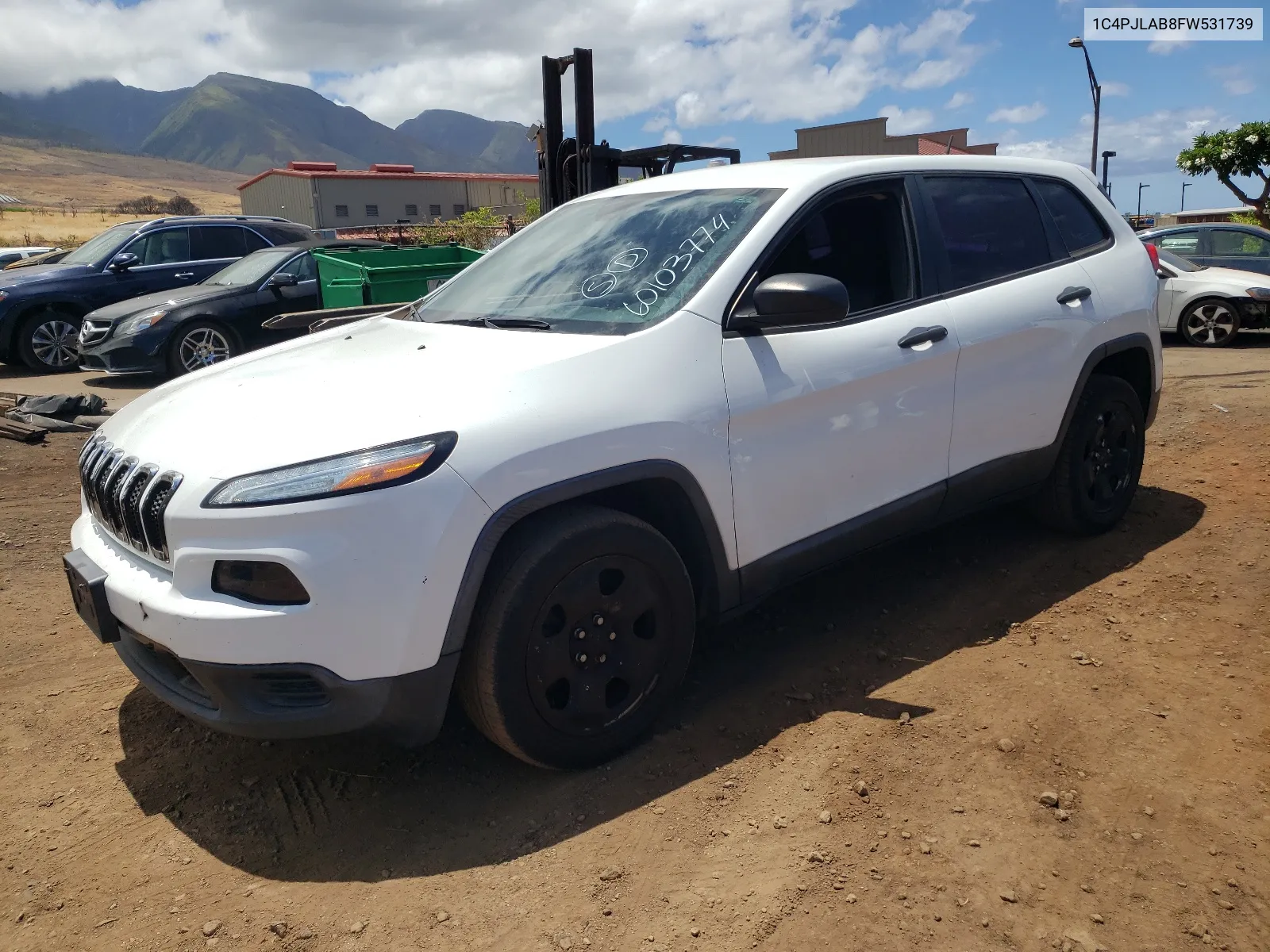 2015 Jeep Cherokee Sport VIN: 1C4PJLAB8FW531739 Lot: 60103774