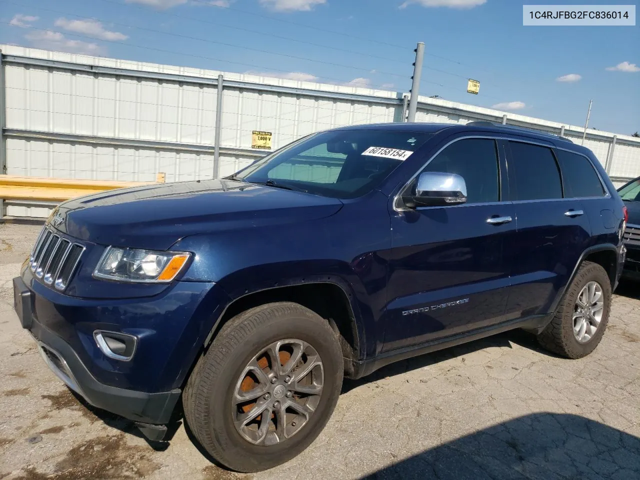 2015 Jeep Grand Cherokee Limited VIN: 1C4RJFBG2FC836014 Lot: 60158154