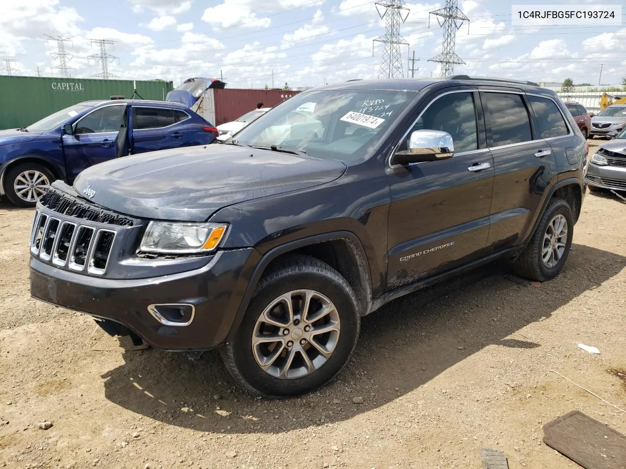 2015 Jeep Grand Cherokee Limited VIN: 1C4RJFBG5FC193724 Lot: 64001974