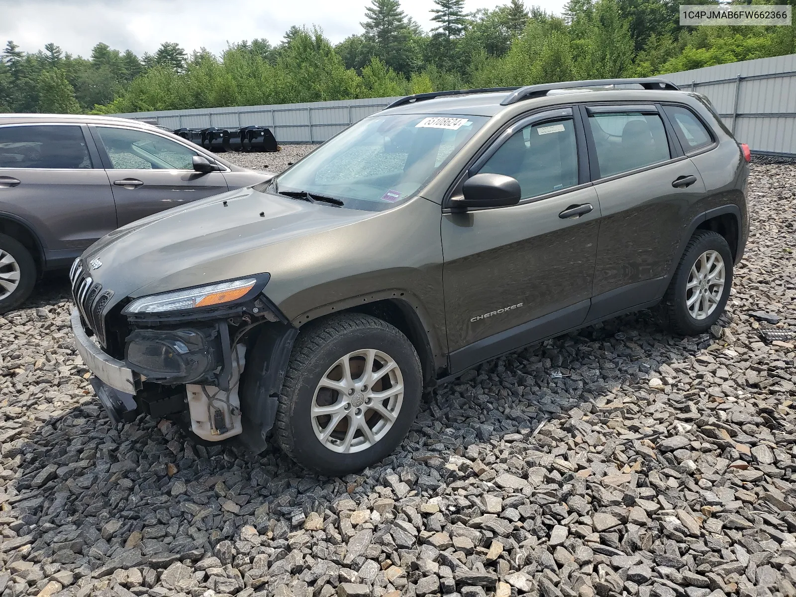 2015 Jeep Cherokee Sport VIN: 1C4PJMAB6FW662366 Lot: 65108624