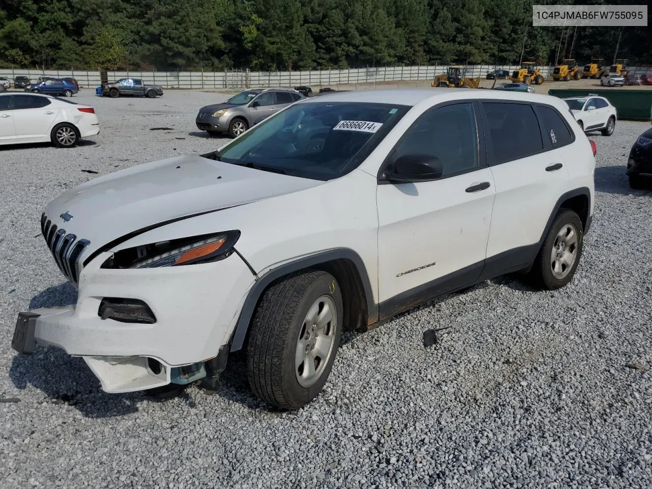 2015 Jeep Cherokee Sport VIN: 1C4PJMAB6FW755095 Lot: 66866014