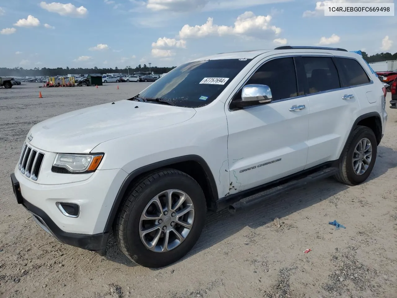 2015 Jeep Grand Cherokee Limited VIN: 1C4RJEBG0FC669498 Lot: 67757694