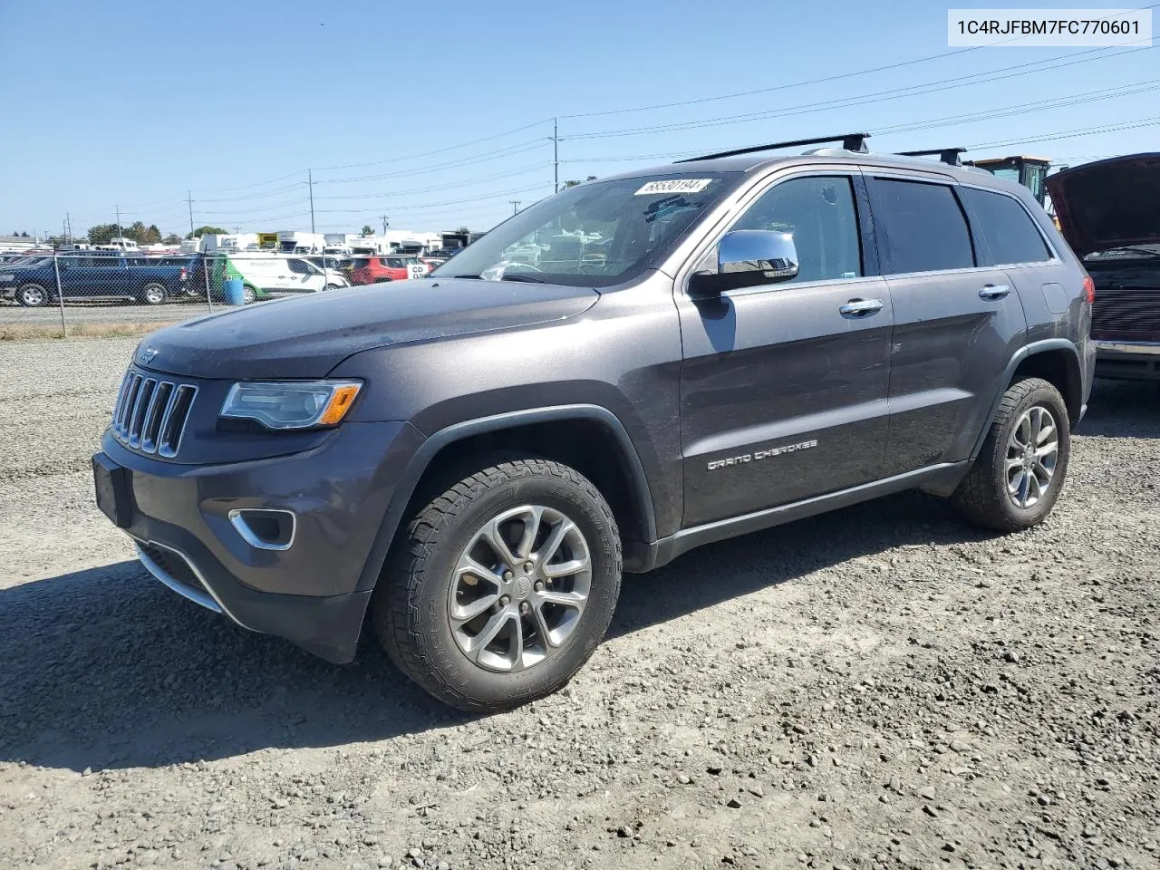 2015 Jeep Grand Cherokee Limited VIN: 1C4RJFBM7FC770601 Lot: 68530194