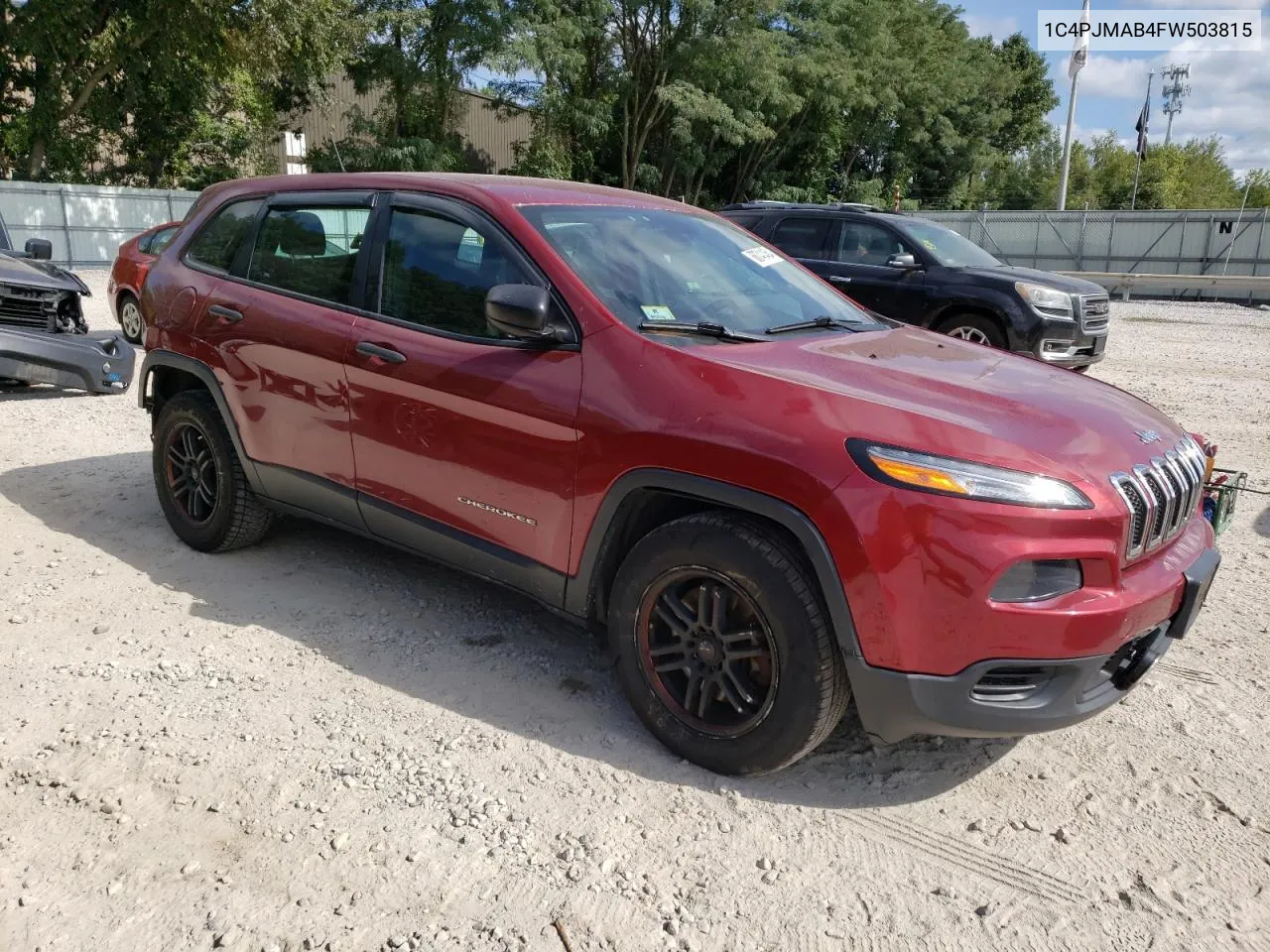 2015 Jeep Cherokee Sport VIN: 1C4PJMAB4FW503815 Lot: 68741454