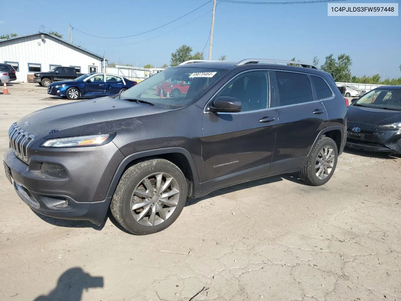 2015 Jeep Cherokee Limited VIN: 1C4PJLDS3FW597448 Lot: 69070464